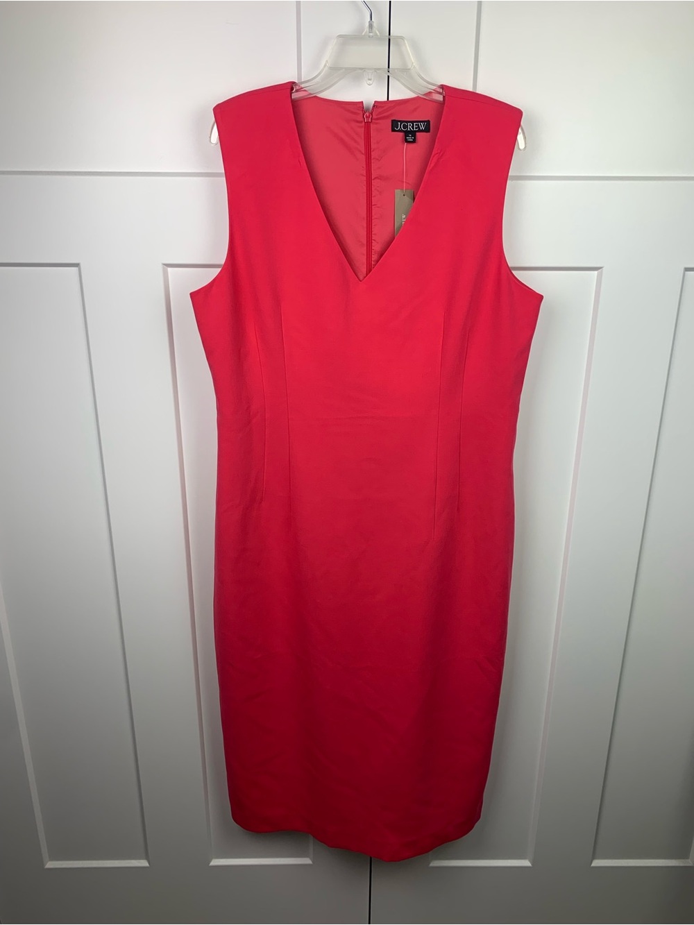 NWT J.Crew Sz 16 Interview Dress Four Season Stretch Pink Midi Career Boardroom